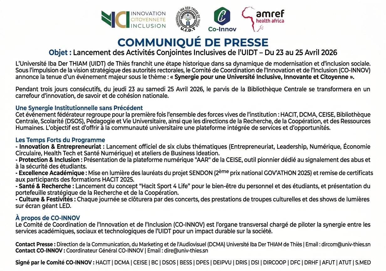 Communiqué de presse