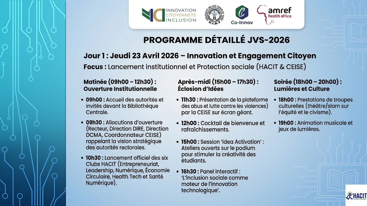 PROGRAMME DETAILLE J23